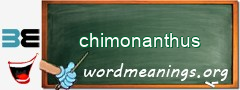 WordMeaning blackboard for chimonanthus